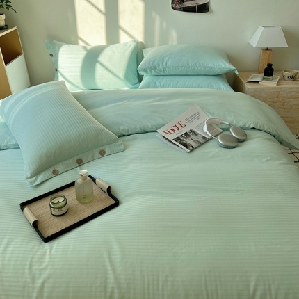 91家纺网 家纺一手货源 找家纺 （总）三朵家纺 2024新款春夏无印侘寂风提花四件套