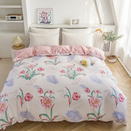 91家纺网 家纺一手货源 找家纺 棉乐町家居 2025新款纯棉斜纹13070印花被套 姹紫嫣红