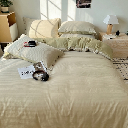 91家纺网 家纺一手货源 找家纺 （总）三朵家纺 2024新款春夏无印侘寂风提花四件套