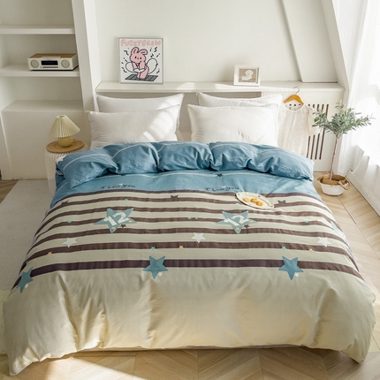 91家纺网 家纺一手货源 找家纺 （总）棉乐町家居 2025新款纯棉四件套斜纹印花被套全棉被套