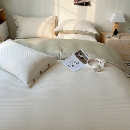 91家纺网 家纺一手货源 找家纺 （总）三朵家纺 2024新款春夏无印侘寂风提花四件套