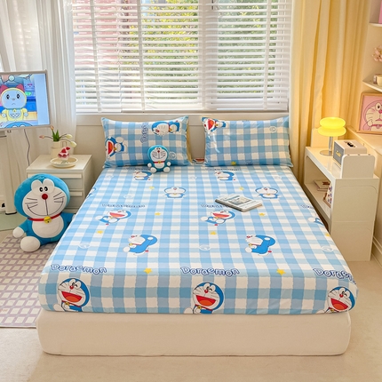 91家纺网 家纺一手货源 找家纺 （总）桃子家居 2024新款哆啦A梦叮当猫纯棉单品单床笠