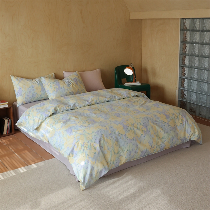 91家纺网 家纺一手货源 找家纺 棉眠 2024春季新品全棉四件套 花卉系列 第二批 流沙