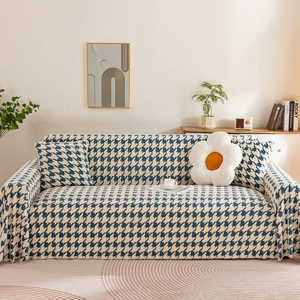 91家纺网 家纺一手货源 找家纺 （总）沐沐家纺 2026新款千鸟格沙发巾