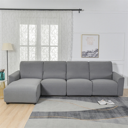 飞翔 2024新款玉米绒贵妃芝华士沙发套 浅灰色