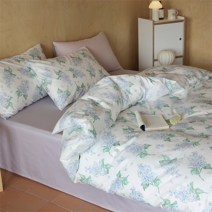 91家纺网 家纺一手货源 找家纺 棉眠 2024春季新品全棉四件套 花卉系列 第二批 紫精灵