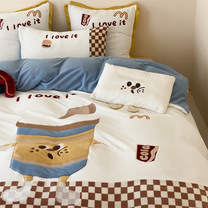 91家纺网 家纺一手货源 找家纺 （总）星野 2024新款秋冬新品高克重牛奶绒四件套-妙可可