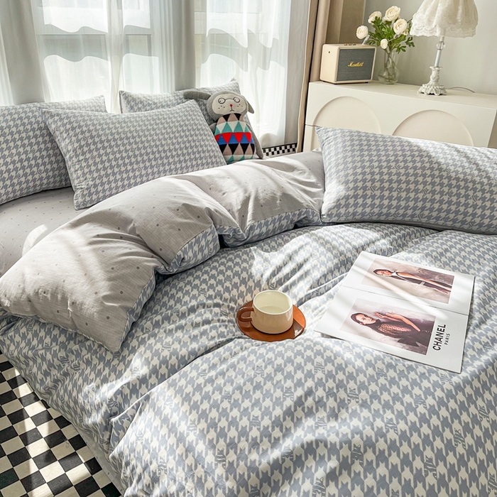 91家纺网 家纺一手货源 找家纺 小懒猪 2024春夏新款北欧风13372全棉四件套-拍摄风格2 恩利尔-兰