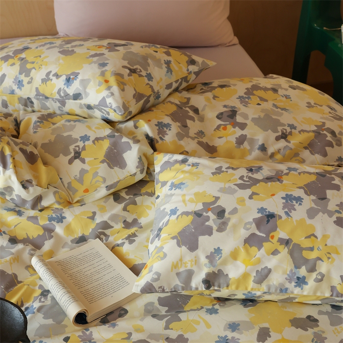 91家纺网 家纺一手货源 找家纺 棉眠 2024春季新品全棉四件套 花卉系列 第二批 花绘