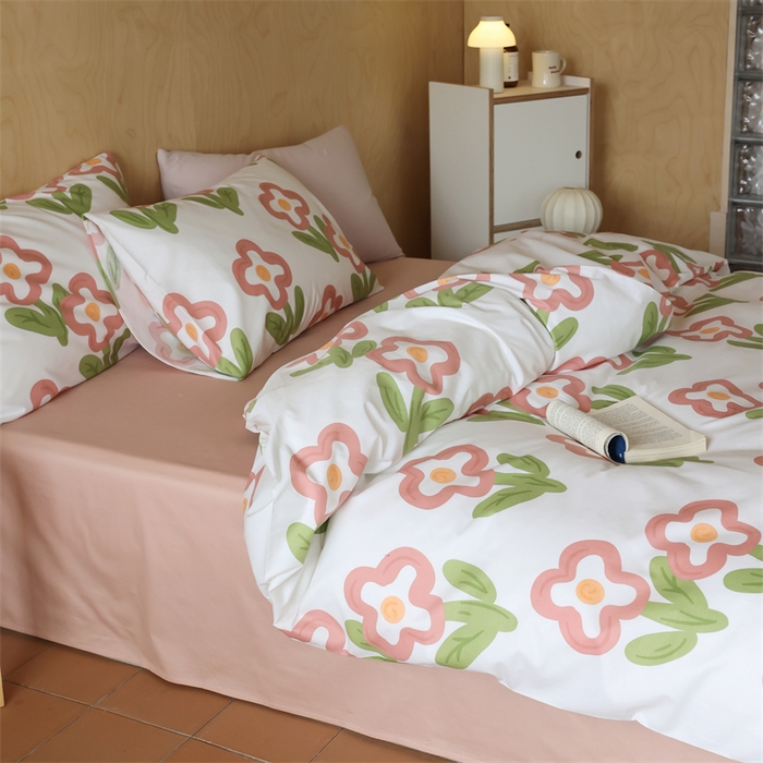 91家纺网 家纺一手货源 找家纺 2024春季新品全棉四件套 花卉系列 第一批 美佳子