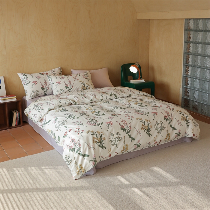 91家纺网 家纺一手货源 找家纺 棉眠 2024春季新品全棉四件套 花卉系列 第二批 春日