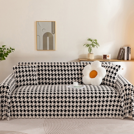 91家纺网 家纺一手货源 找家纺 （总）沐沐家纺 2026新款千鸟格沙发巾