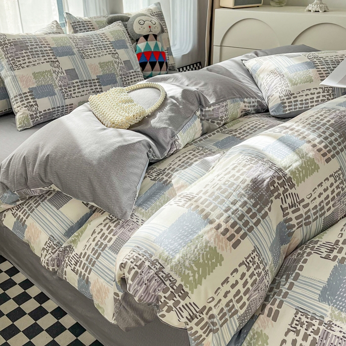 91家纺网 家纺一手货源 找家纺 小懒猪 2024春夏新款北欧风13372全棉四件套-拍摄风格2 艾米尔