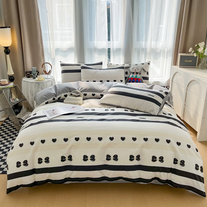 91家纺网 家纺一手货源 找家纺 小懒猪 2024春夏新款北欧风13372全棉四件套-拍摄风格2 赫本