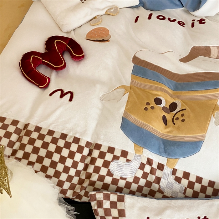 91家纺网 家纺一手货源 找家纺 （总）星野 2024新款秋冬新品高克重牛奶绒四件套-妙可可