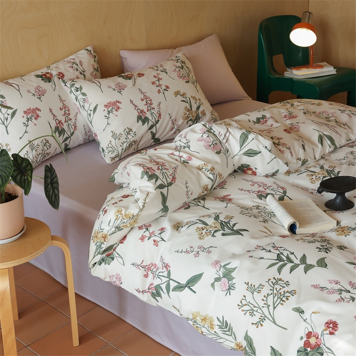 91家纺网 家纺一手货源 找家纺 棉眠 2024春季新品全棉四件套 花卉系列 第二批 春日