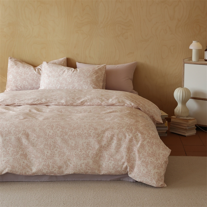 91家纺网 家纺一手货源 找家纺 棉眠 2024春季新品全棉四件套 花卉系列 第二批 森物语