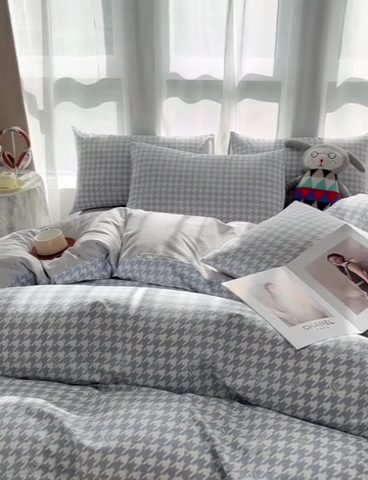 91家纺网 家纺一手货源 找家纺 小懒猪 2024春夏新款北欧风13372全棉四件套-拍摄风格2 恩利尔-兰