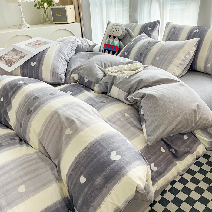 91家纺网 家纺一手货源 找家纺 小懒猪 2024春夏新款北欧风13372全棉四件套-拍摄风格2 梵克雅