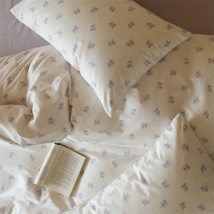 91家纺网 家纺一手货源 找家纺 2024春季新品全棉四件套 花卉系列 第一批 香草沙拉