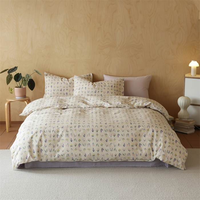 91家纺网 家纺一手货源 找家纺 2024春季新品全棉四件套 花卉系列 第一批 浅薇