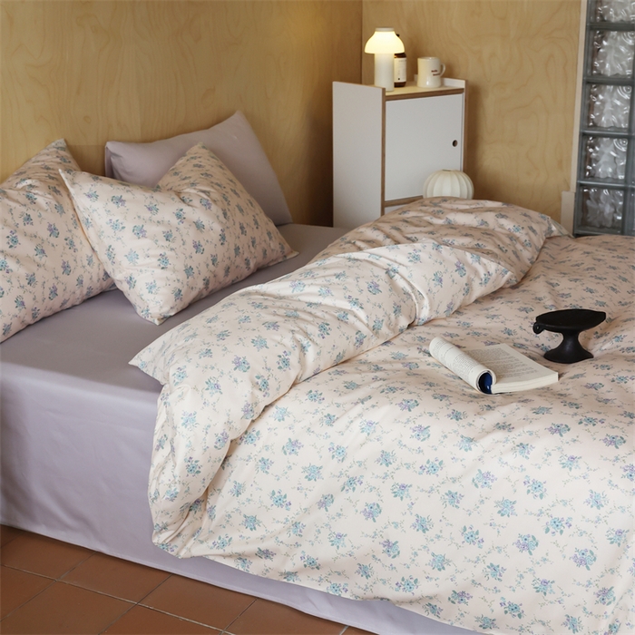 91家纺网 家纺一手货源 找家纺 2024春季新品全棉四件套 花卉系列 第一批 香雪兰