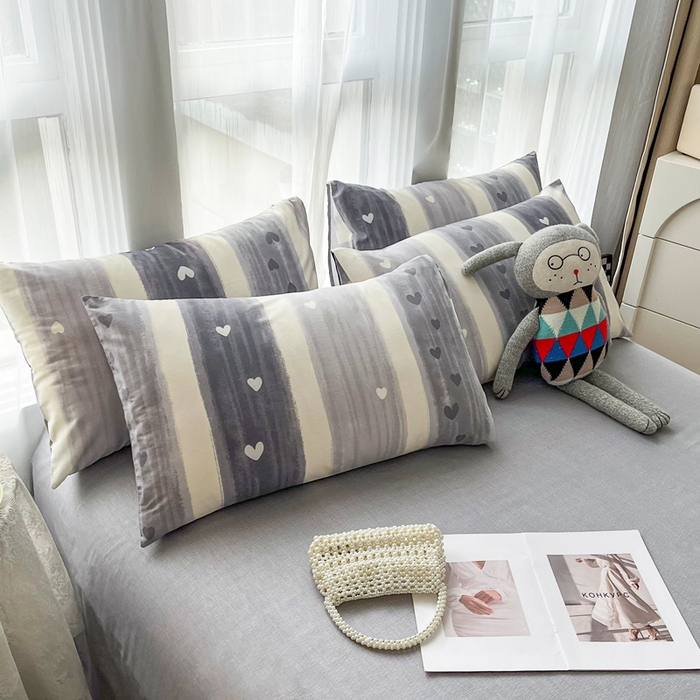 91家纺网 家纺一手货源 找家纺 小懒猪 2024春夏新款北欧风13372全棉四件套-拍摄风格2 梵克雅