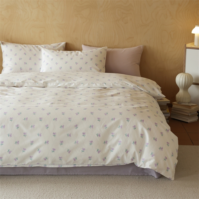 91家纺网 家纺一手货源 找家纺 2024春季新品全棉四件套 花卉系列 第一批 香草沙拉