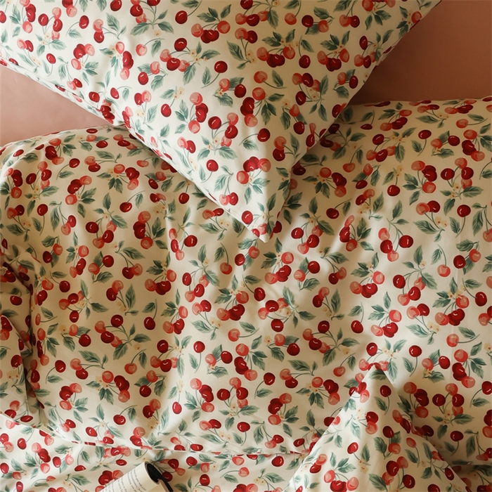 91家纺网 家纺一手货源 找家纺 2024春季新品全棉四件套 花卉系列 第一批 胭脂