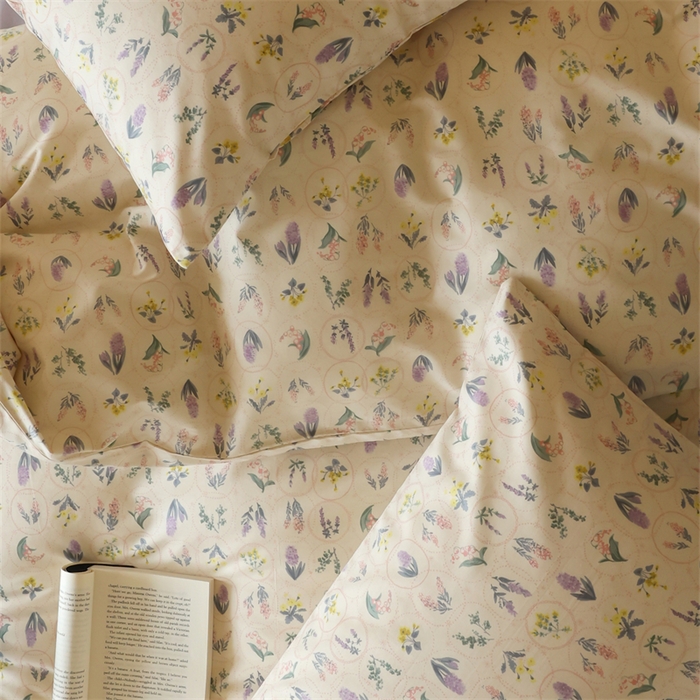 91家纺网 家纺一手货源 找家纺 2024春季新品全棉四件套 花卉系列 第一批 浅薇