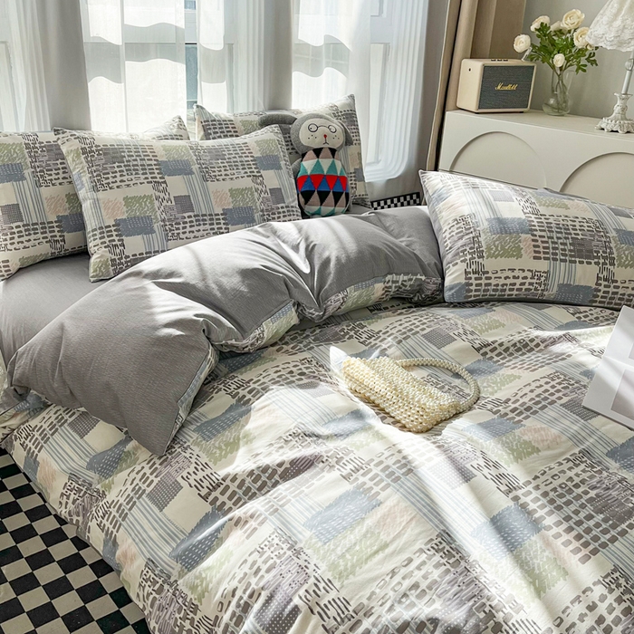 91家纺网 家纺一手货源 找家纺 小懒猪 2024春夏新款北欧风13372全棉四件套-拍摄风格2 艾米尔