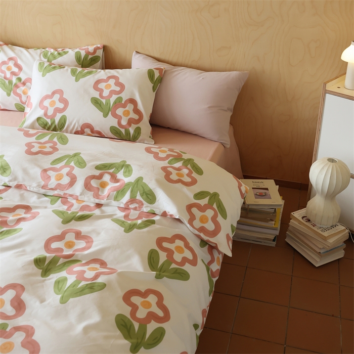 91家纺网 家纺一手货源 找家纺 2024春季新品全棉四件套 花卉系列 第一批 美佳子