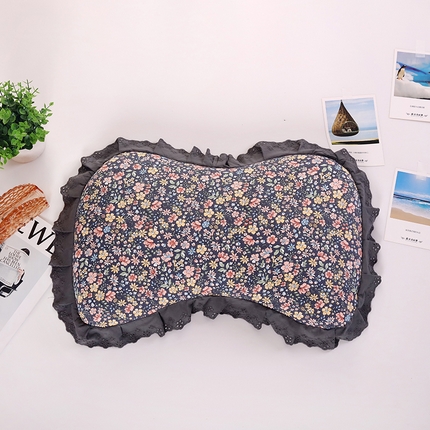 91家纺网 家纺一手货源 找家纺 （总）明星枕业 2024新款韩式花边荞麦纯棉枕套全荞麦壳护颈枕