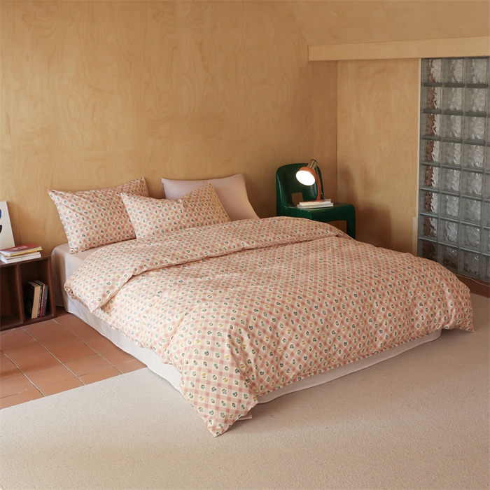 91家纺网 家纺一手货源 找家纺 2024春季新品全棉四件套 花卉系列 第一批 甜茶日记-红