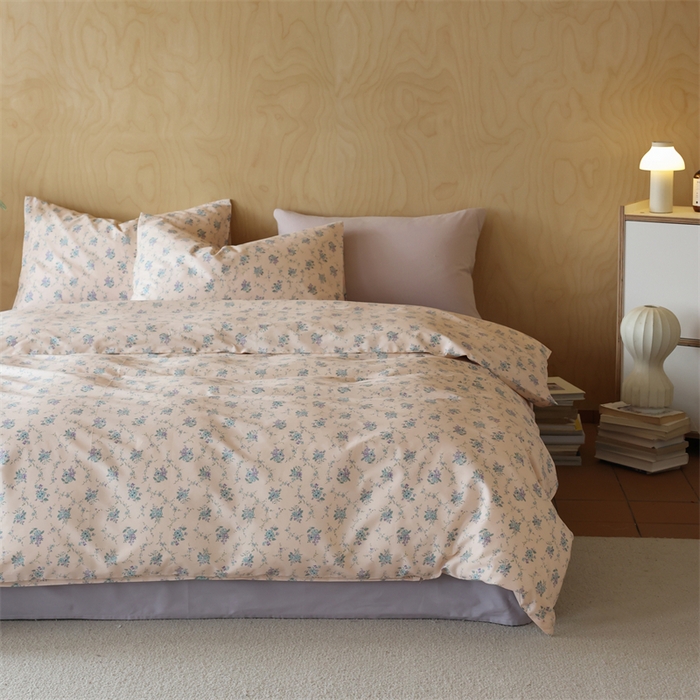 91家纺网 家纺一手货源 找家纺 2024春季新品全棉四件套 花卉系列 第一批 香雪兰