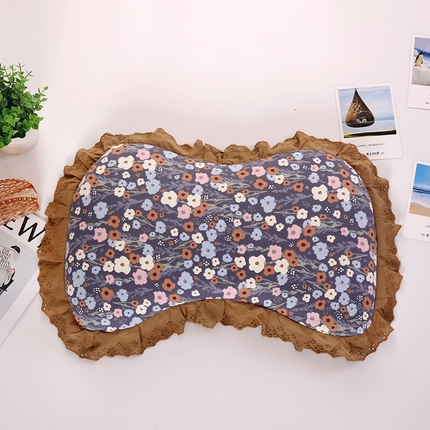 91家纺网 家纺一手货源 找家纺 （总）明星枕业 2024新款韩式花边荞麦纯棉枕套全荞麦壳护颈枕