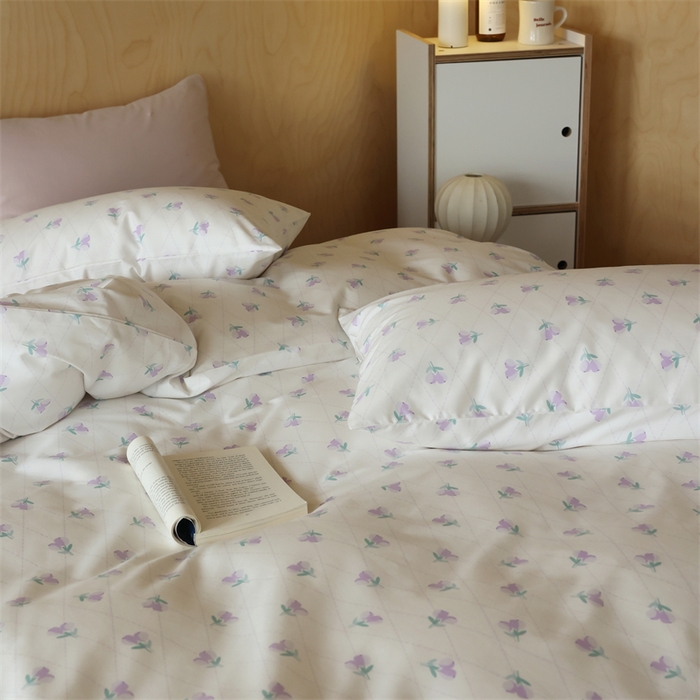 91家纺网 家纺一手货源 找家纺 2024春季新品全棉四件套 花卉系列 第一批 香草沙拉