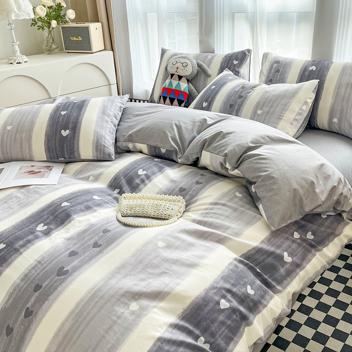 91家纺网 家纺一手货源 找家纺 小懒猪 2024春夏新款北欧风13372全棉四件套-拍摄风格2 梵克雅