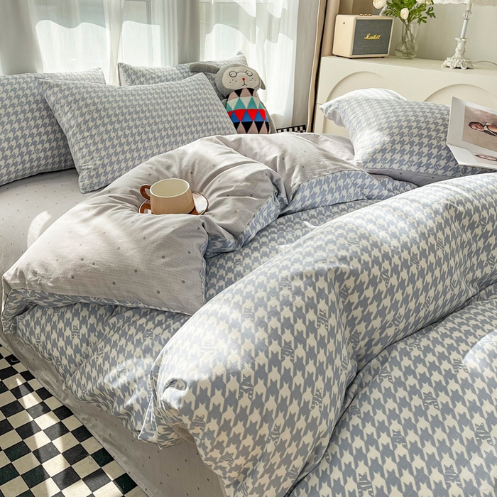 91家纺网 家纺一手货源 找家纺 小懒猪 2024春夏新款北欧风13372全棉四件套-拍摄风格2 恩利尔-兰