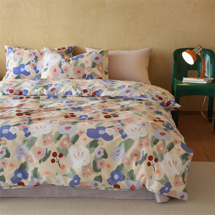 91家纺网 家纺一手货源 找家纺 棉眠 2024春季新品全棉四件套 花卉系列 第二批 星云