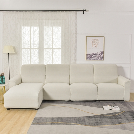 飞翔 2024新款玉米绒贵妃芝华士沙发套 米白色