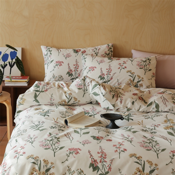 91家纺网 家纺一手货源 找家纺 棉眠 2024春季新品全棉四件套 花卉系列 第二批 春日