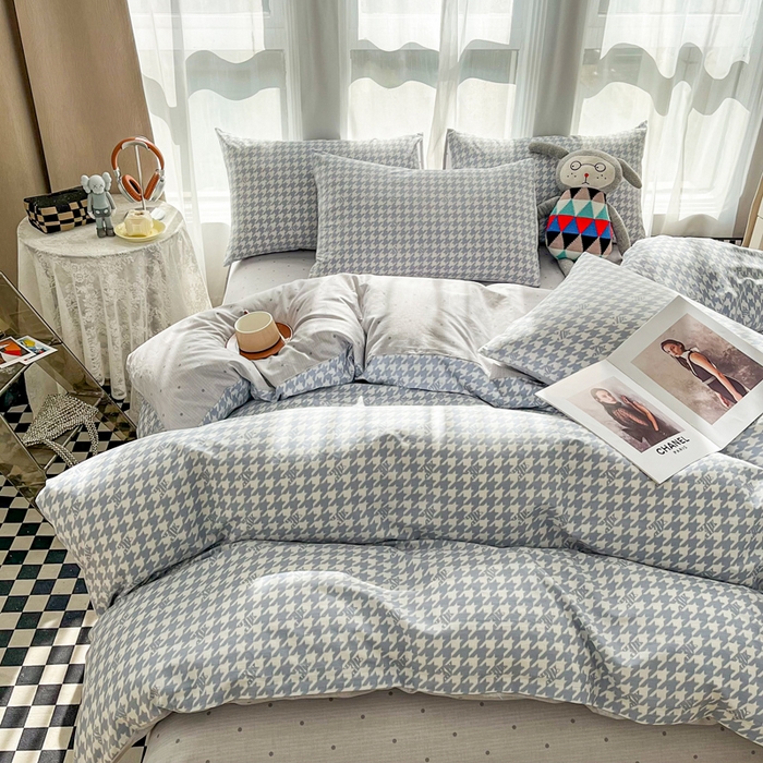 91家纺网 家纺一手货源 找家纺 小懒猪 2024春夏新款北欧风13372全棉四件套-拍摄风格2 恩利尔-兰