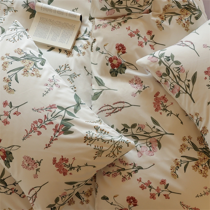 91家纺网 家纺一手货源 找家纺 棉眠 2024春季新品全棉四件套 花卉系列 第二批 春日