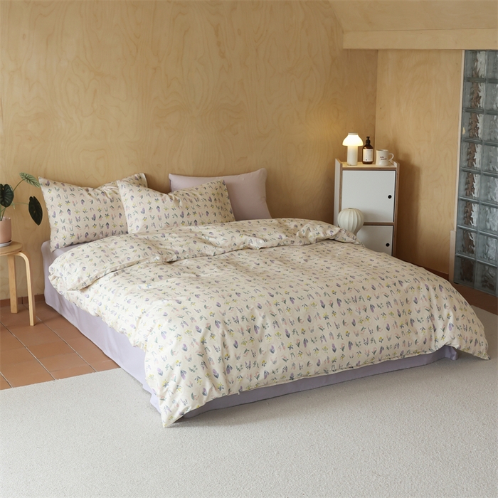 91家纺网 家纺一手货源 找家纺 2024春季新品全棉四件套 花卉系列 第一批 浅薇