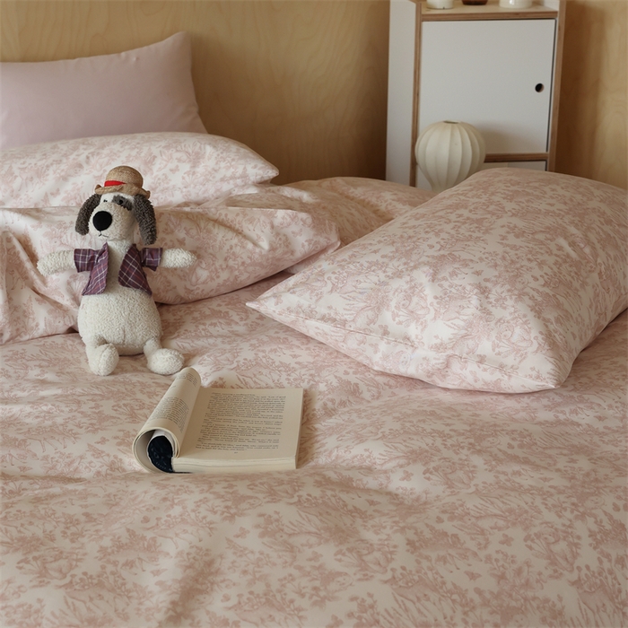 91家纺网 家纺一手货源 找家纺 棉眠 2024春季新品全棉四件套 花卉系列 第二批 森物语