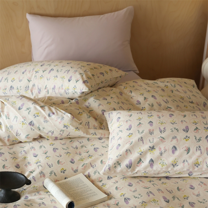 91家纺网 家纺一手货源 找家纺 2024春季新品全棉四件套 花卉系列 第一批 浅薇