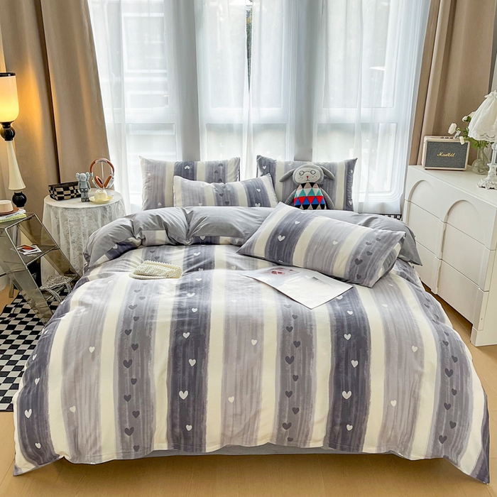 91家纺网 家纺一手货源 找家纺 小懒猪 2024春夏新款北欧风13372全棉四件套-拍摄风格2 梵克雅