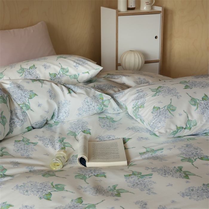 91家纺网 家纺一手货源 找家纺 棉眠 2024春季新品全棉四件套 花卉系列 第二批 紫精灵