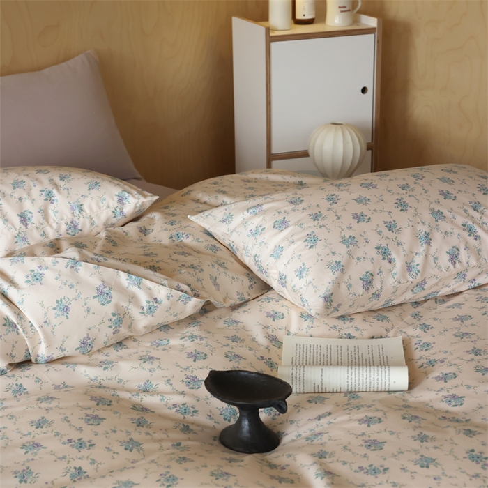 91家纺网 家纺一手货源 找家纺 2024春季新品全棉四件套 花卉系列 第一批 香雪兰